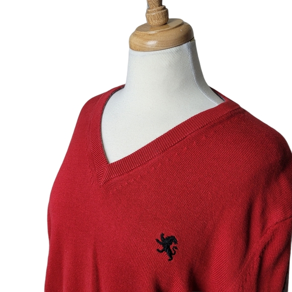 EXPRESS Sweater Pullover V Neck Red - Picture 5 of 9